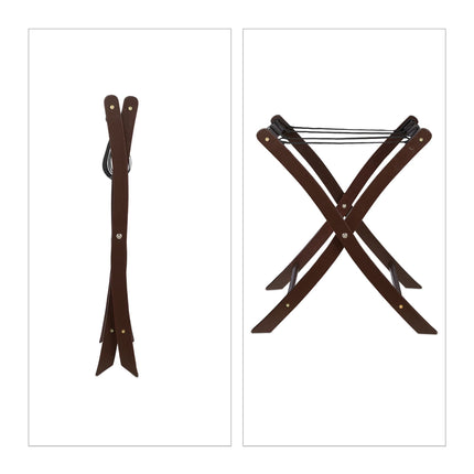 Folding wooden suitcase stand