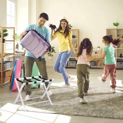 Folding wooden suitcase stand