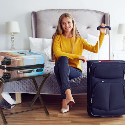 Folding wooden suitcase stand