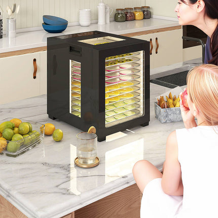 Sušička potravin, 850W, 12 nerezových pater, časovač