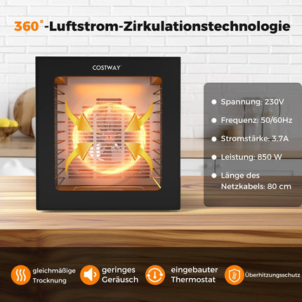 Dörrgerät mit 10 Edelstahlablagen, 48-Stunden-Timer, 30-75℃