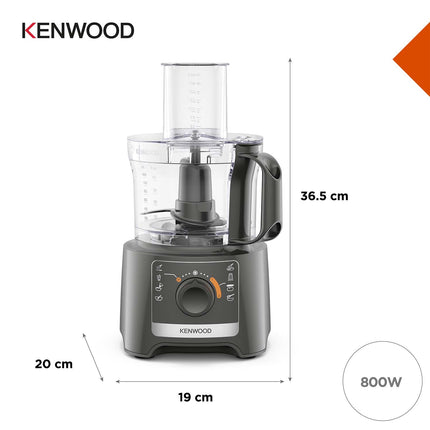 Küchenmaschine, 3,6 L, kompakt, Grau