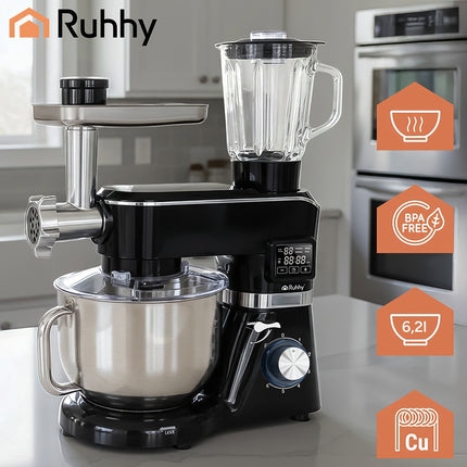 Küchenmaschine mit beheizter Schüssel und Mixer-Kombination