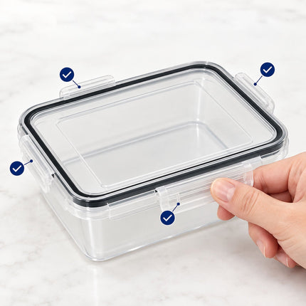 Food Storage Container Set of 10 with Airtight Click Lids, Freezer Safe, Clear