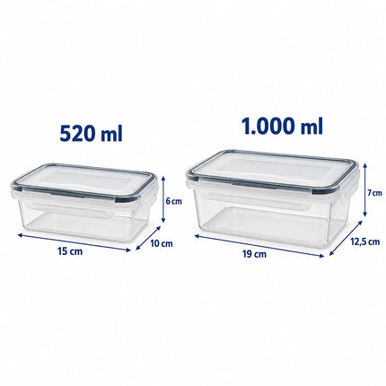 Food Storage Container Set of 12 with Airtight Click Lids, Freezer Safe, Clear