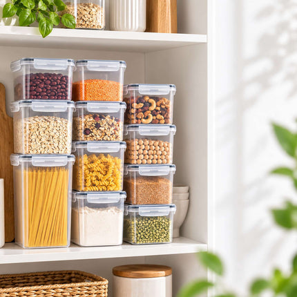 Food Storage Container Set with Click-Lock Lids, 10 Pieces, Airtight, Stackable