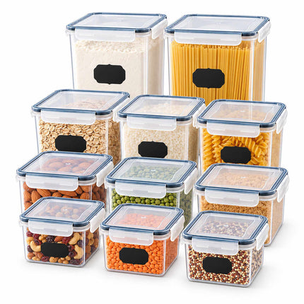 Food Storage Container Set with Click-Lock Lids, 11 Pieces, Airtight, Stackable