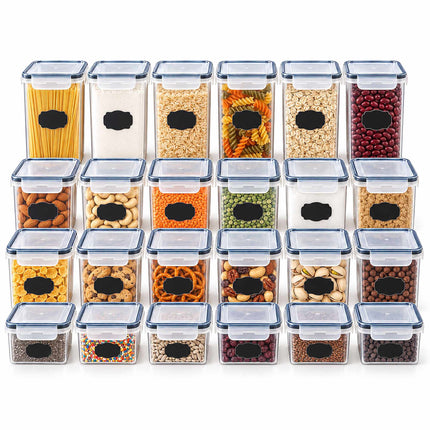 Food Storage Container Set with Click-Lock Lids, 24 Pieces, Airtight, Stackable