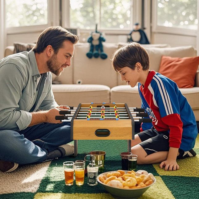 Tischfußball-Set, kompaktes Holzdesign, 2 Bälle, Torzähler