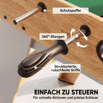 Foosball Table with 22 Players, Anti-Slip Handles, 121x87x77cm