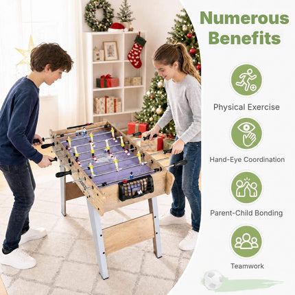 Foosball Table with Detachable Legs, Standing or Tabletop, 88.5 x 69 x 71 cm