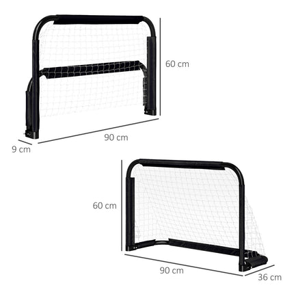 Fußballtore 2er-Set – Klappbares Metallgestell, 90x36x60 cm