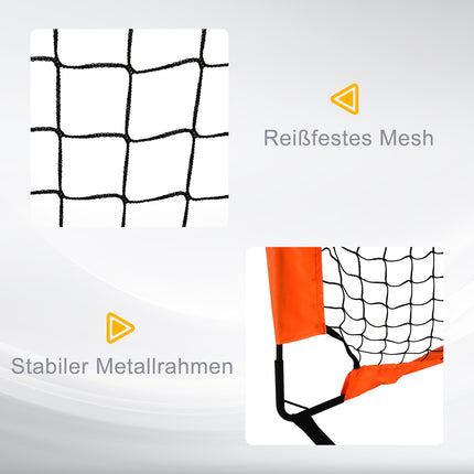 Buts de football, filet de football, lot de 2 mini-buts, pliables, en métal, tissu Oxford, pour enfants, extérieur, orange, 183 x 90 x 90 cm