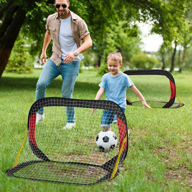 Klappbare Fußballtore aus Stahl, 2er-Set, für Garten oder Park