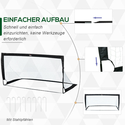 Klappbare Mini-Fußballtore aus Stahl und Tetrolon, 2er-Set