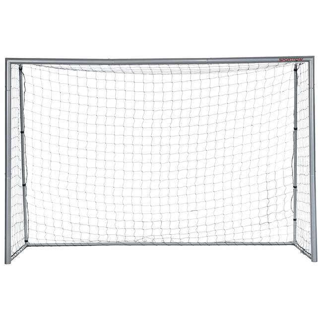 Fußballtor aus Stahl mit PE-Netz, 300x120x200 cm, Grau