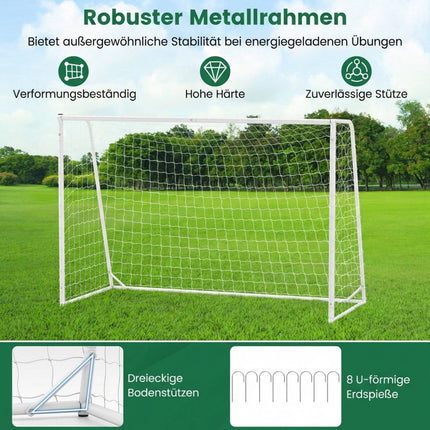 Fußballtor mit stabilem Metallrahmen und PE-Netz 300x204 cm