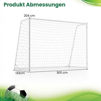 Fußballtor mit stabilem Metallrahmen und PE-Netz 300x204 cm