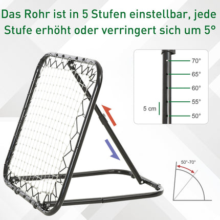Fußball-Kickback-Rebounder, verstellbare Stufen, 78x84x65 cm