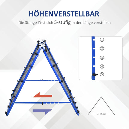 Verstellbares doppelseitiges Fußball-Rebounder-Netz, Stahl, 100x95x90 cm