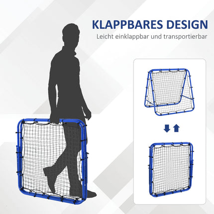 Verstellbares doppelseitiges Fußball-Rebounder-Netz, Stahl, 100x95x90 cm