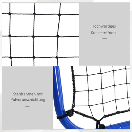 Verstellbares doppelseitiges Fußball-Rebounder-Netz, Stahl, 100x95x90 cm