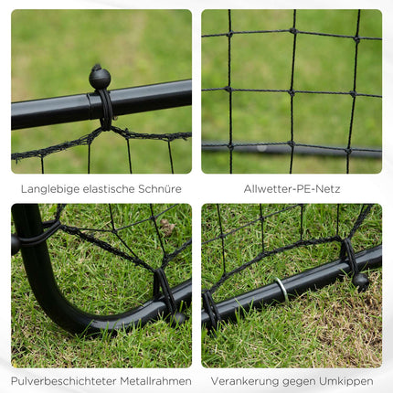 Fußball Rebounder Torwand, Metall & PE, 96x80x96 cm