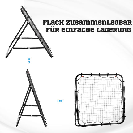 Fußball Rebounder Torwand, Metall & PE, 96x80x96 cm