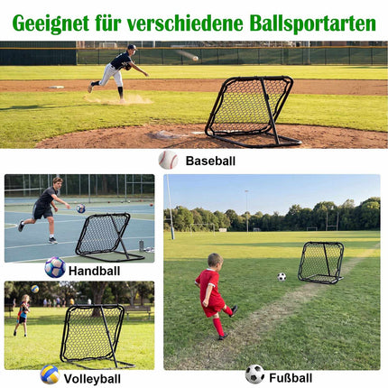Football Rebounder with Adjustable Angles and Ground Stakes