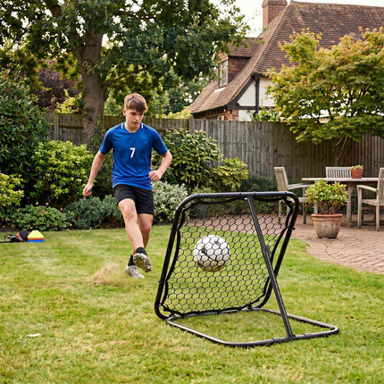 Football Rebounder with Adjustable Angles and Ground Stakes