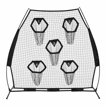 Football Throwing Net 7x7 Ft, 5 Target Pockets, Carry Bag