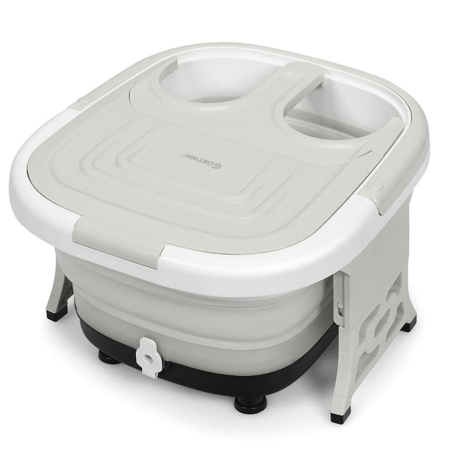 Voetbadmassager voetenbad whirlpool met regelbare verwarmingstemperatuur 42 x 40 x 24 cm grijs