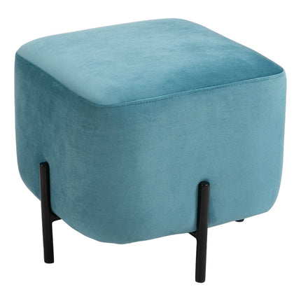 Türkiser Hocker aus Polyester mit Schaumstoffpolsterung, 44,5 cm