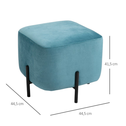 Türkiser Hocker aus Polyester mit Schaumstoffpolsterung, 44,5 cm