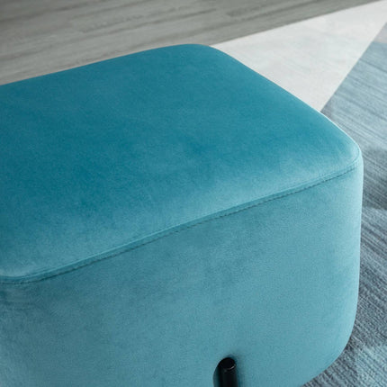 Türkiser Hocker aus Polyester mit Schaumstoffpolsterung, 44,5 cm