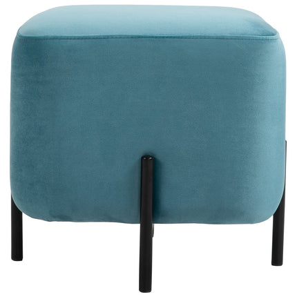 Türkiser Hocker aus Polyester mit Schaumstoffpolsterung, 44,5 cm