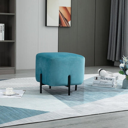 Türkiser Hocker aus Polyester mit Schaumstoffpolsterung, 44,5 cm