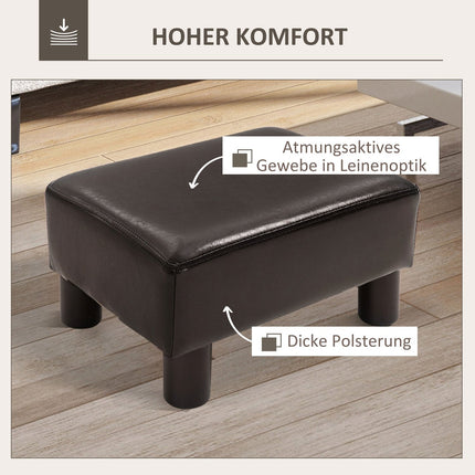 Ottoman footstool artificial leather, rectangular, 100 kg capacity