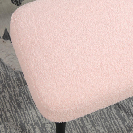 Rosa quadratischer Fußhocker - Stahlbeine, Kaschmir-Optik