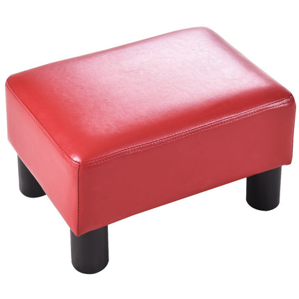 Footstool stool footstool footrest footrest footrest upholstered stool PU 40 x 30 x 24cm-red