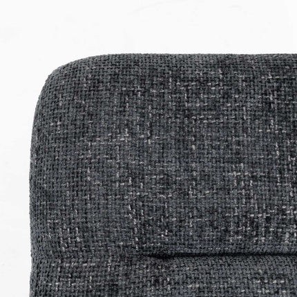 Footstool with Soft Cushion, Chenille Fabric, Steel Legs
