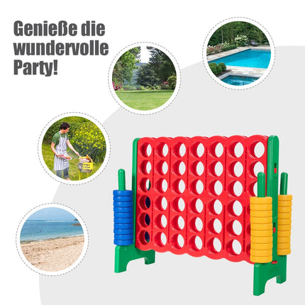 Vier in einer Reihe Spiel 4 in einer Reihe Spielbrett-Sets Vier in einer Reihe Spiel mit 42 Jumbo-Ringen rot und grün