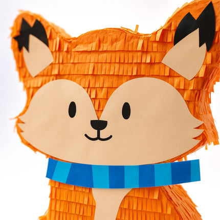 Fox Piñata Set with Bat and Mask for Parties