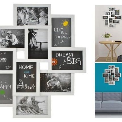 Frame for 10 photos - white
