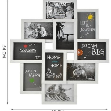 Frame for 10 photos - white