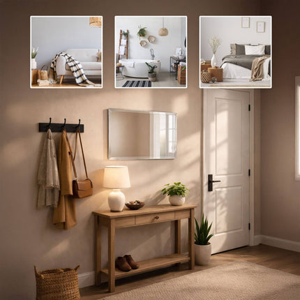 Frameless Bevelled Wall Mirror, 40 x 50 cm, Glass