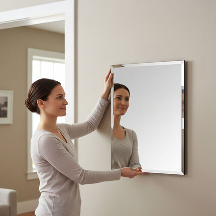 Frameless Bevelled Wall Mirror, 40 x 50 cm, Glass