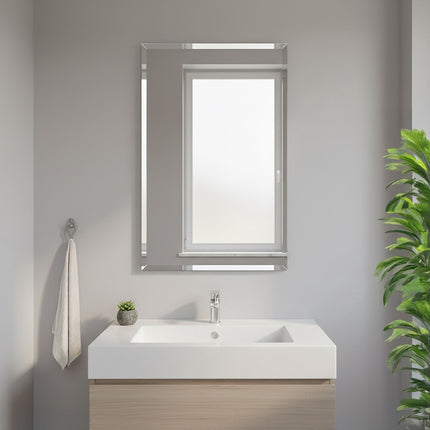 Frameless Bevelled Wall Mirror, 40 x 60 cm Glass