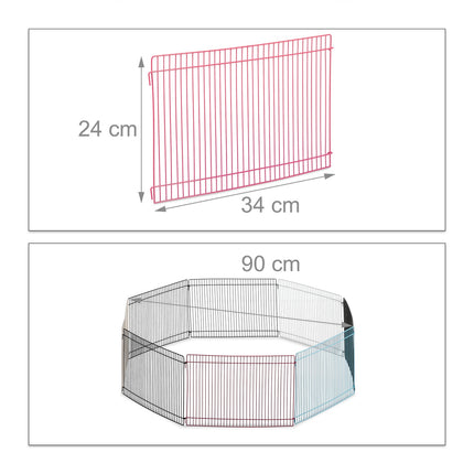 Freilaufzaun für Kleintiere bunt