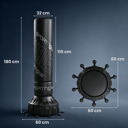 Freestanding 180 cm Punching Bag with Suction Base & Gloves